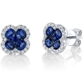 SHY CREATION INC SC41002223 - 14kw .33 Dia 2.31 Sapph Clover Studs