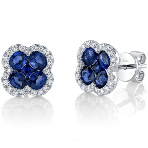 SHY CREATION INC SC41002223 - 14kw .33 Dia 2.31 Sapph Clover Studs