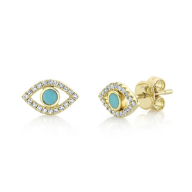 SHY CREATION INC SC55019927 - 14ky .12 Dia .14 Turq Eye Studs