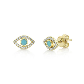SHY CREATION INC SC55019927 - 14ky .12 Dia .14  Turq Eye Studs