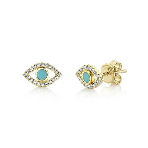 SHY CREATION INC SC55019927 - 14ky .12 Dia .14  Turq Eye Studs