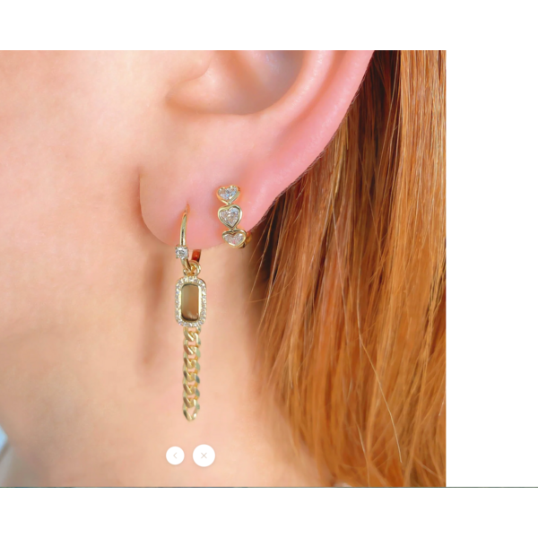 SHY CREATION INC 14K Yellow Gold 0.69C Diamond Bezel Heart Huggie Earrings