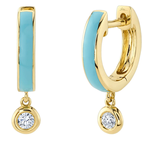 SHY CREATION INC SC55022845ET - 14ky .08 Dia Enamel Bezel Huggies