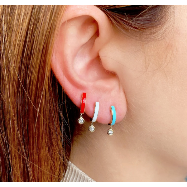 SHY CREATION INC SC55022845ET - 14ky .08 Dia Enamel Bezel Huggies