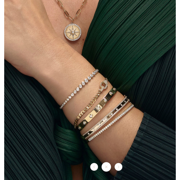 SHY CREATION INC 14K Yellow Gold 0.25C Diamond Link Bracelet