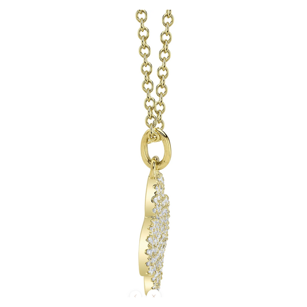 SHY CREATION INC 14kt Yellow Gold .23 Diamond Pave Clover Necklace