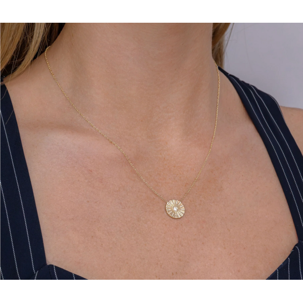 SHY CREATION INC 14kt Yellow Gold .20 Diamond Circle Necklace