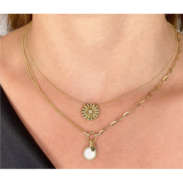 SHY CREATION INC 14kt Yellow Gold .20 Diamond Circle Necklace