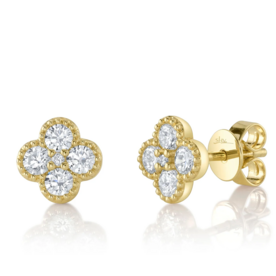 SHY CREATION INC SC55025665 - 14ky .66 Dia Clover Studs