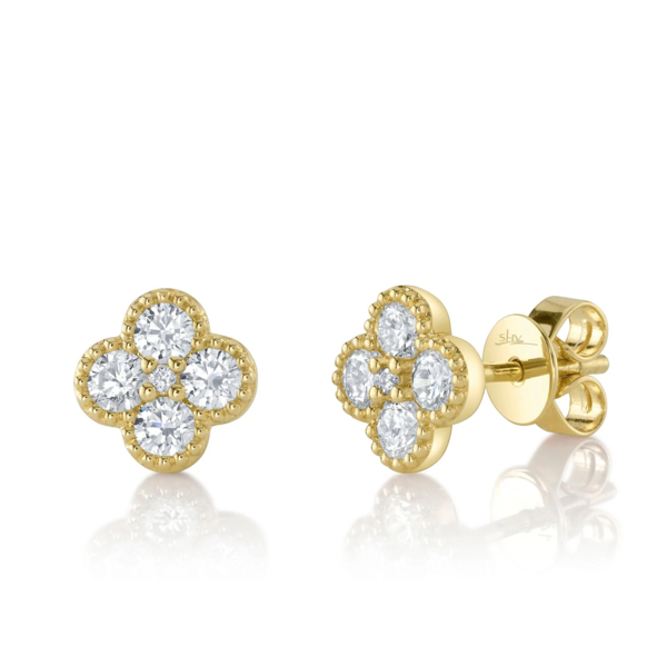 SHY CREATION INC SC55025665 - 14ky .66 Dia Clover Studs