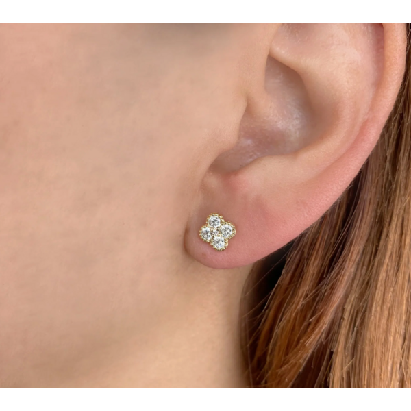 SHY CREATION INC SC55025665 - 14ky .66 Dia Clover Studs