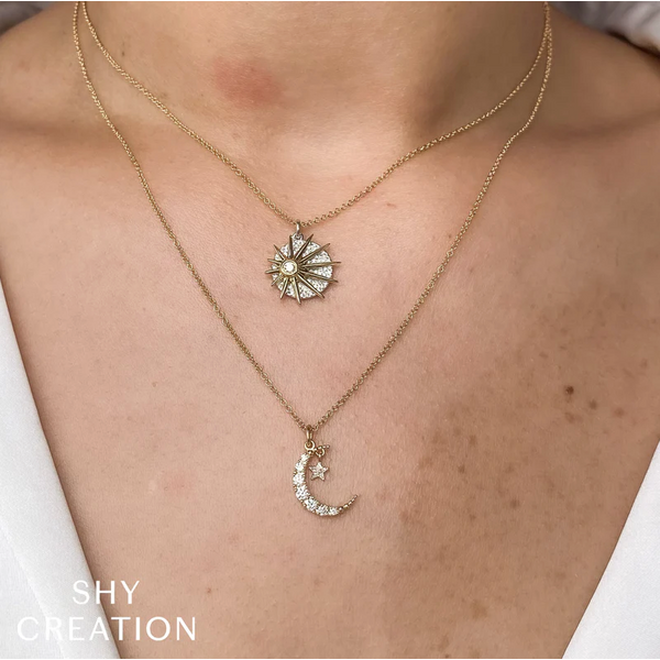 SHY CREATION INC SC55025847 - 14ky .24 Dia Moon n Star Neck