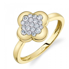 SHY CREATION INC SC55025917RD - 14ky Di .27ct Clover Ring