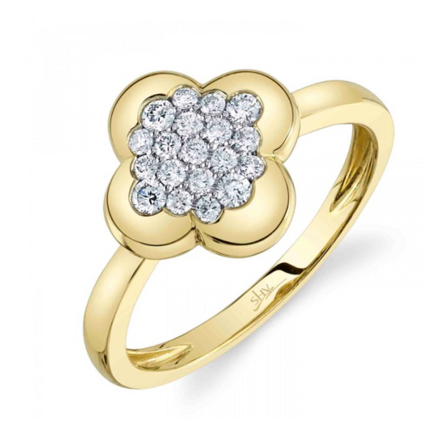 SHY CREATION INC SC55025917RD - 14ky Di .27ct  Clover Ring