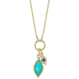 SHY CREATION INC SC55026310 - 14ky .15 Dia .81 Sapph Turq Neck