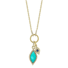 SHY CREATION INC SC55026310 - 14ky .15 Dia .81 Sapph Turq Neck