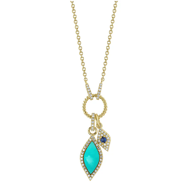 SHY CREATION INC SC55026310 - 14ky .15 Dia .81 Sapph Turq Neck