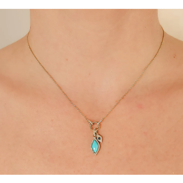 SHY CREATION INC SC55026310 - 14ky .15 Dia .81 Sapph Turq Neck