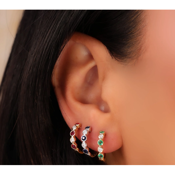 SHY CREATION INC SC55026663 - 14kw .16 Dia .45 Sapph Bezel Huggies