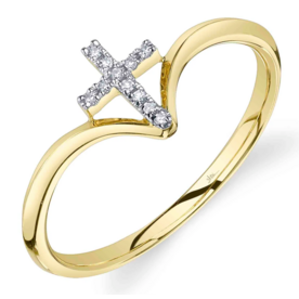 SHY CREATION INC SC55027145RD - 14ky .03 Dia Cross Ring