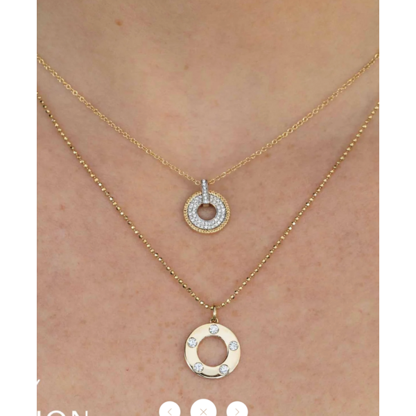 SHY CREATION INC 14kt Yellow Gold .24 Diamond Circle Ball Chain Neck