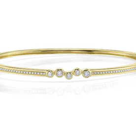 SHY CREATION INC SC55027800ZS - 14ky .34 Dia Bezel Bangle