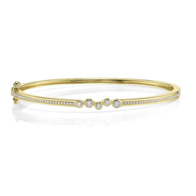 SHY CREATION INC SC55027800ZS - 14ky .34 Dia Bezel Bangle