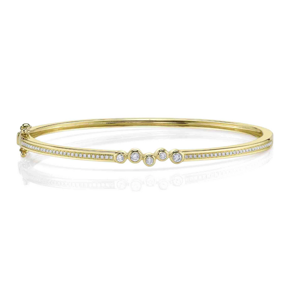 SHY CREATION INC SC55027800ZS - 14ky .34 Dia Bezel Bangle