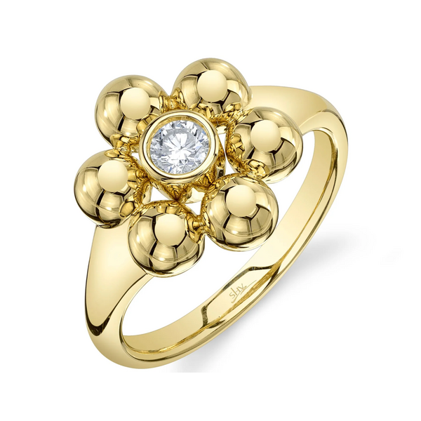 SHY CREATION INC SC55028714 - 14ky .19 Dia Bezel Flower Ring