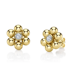 SHY CREATION INC SC55028717 - 14ky .38 DIa Bezel Flower Studs