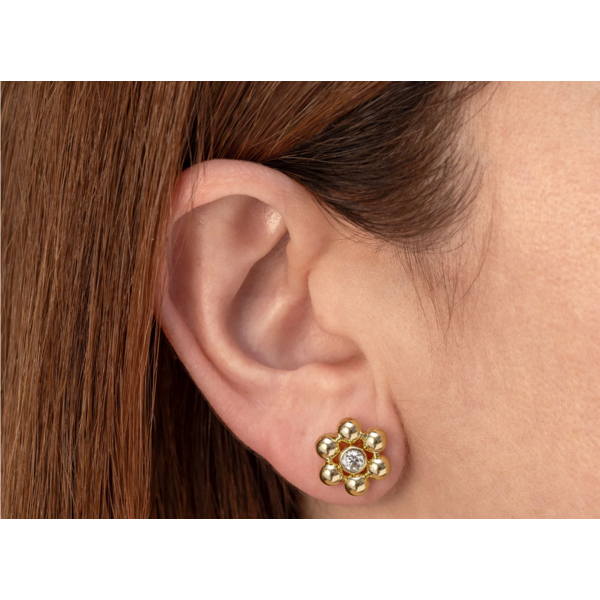 SHY CREATION INC SC55028717 - 14ky .38 DIa Bezel Flower Studs