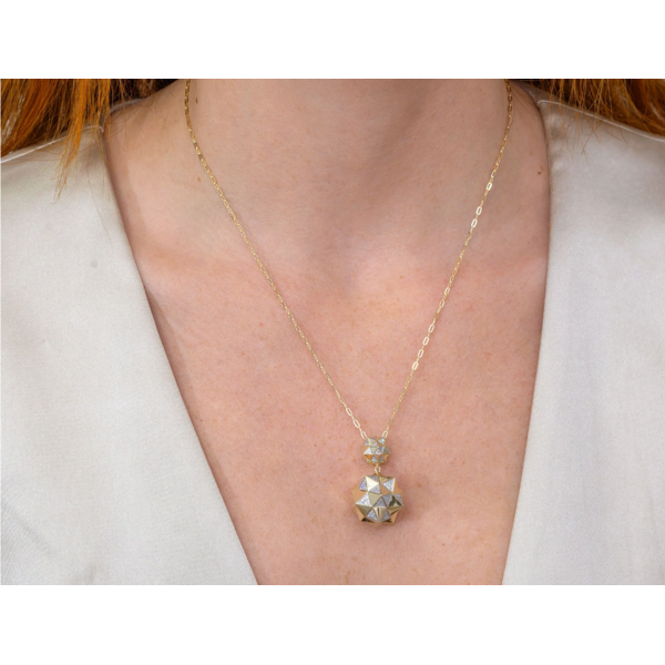 SHY CREATION INC SC55028990RD - 14ky .25 Dia Pyramid Neck