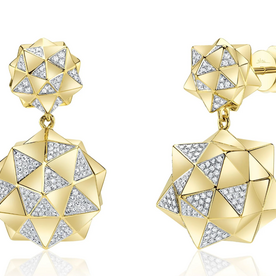 SHY CREATION INC 14ky .50 Dia Geometric Earrings