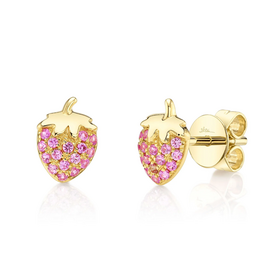 SHY CREATION INC 14ky .20 P Sapph Strawberry Studs
