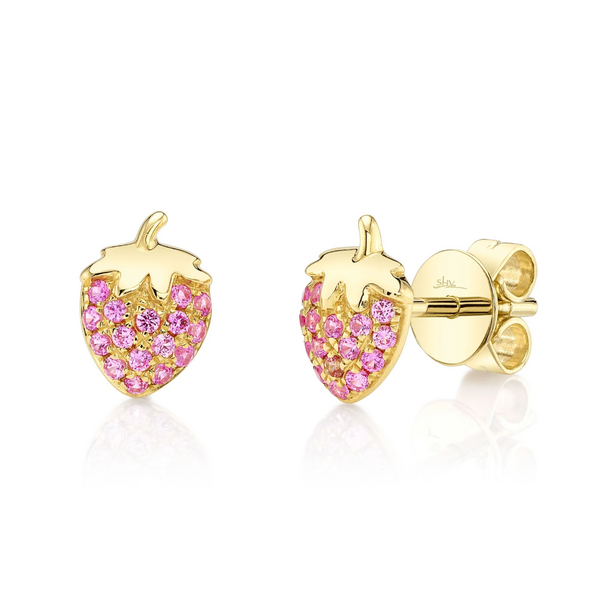 SHY CREATION INC 14ky .20 P Sapph Strawberry Studs