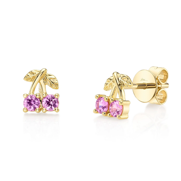 SHY CREATION INC 14ky .27 P Sapph Cherry Studs