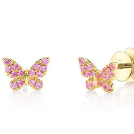 SHY CREATION INC 14ky .17 P Sapph Butterfly Studs