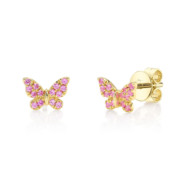 SHY CREATION INC 14ky .17 P Sapph Butterfly Studs