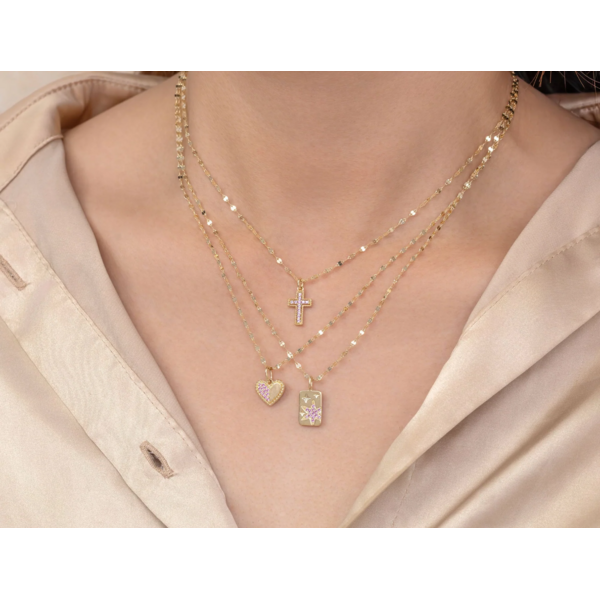 SHY CREATION INC 14ky .09 P Sapph Star Sparkle Necklace