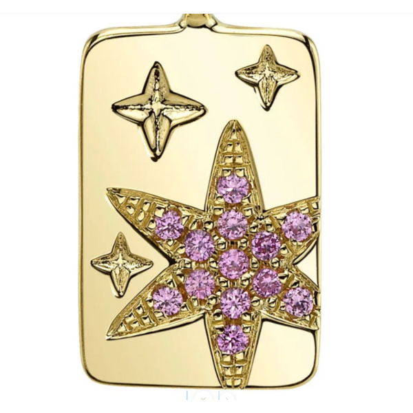 SHY CREATION INC 14ky .09 P Sapph Star Sparkle Necklace