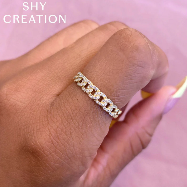 SHY CREATION INC 14kt Yellow Gold .16 Dia Link Ring