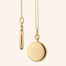 MONICA RICH KOSANN Slim "Quinn" Gold Locket Necklace in 18K Yellow Gold
