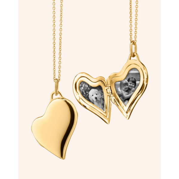 MONICA RICH KOSANN Slim 18K Gold Heart Locket Necklace