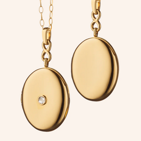 MONICA RICH KOSANN Infinity Diamond & Gold Locket Necklace in 18K Yellow Gold
