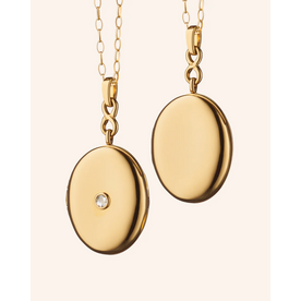 MONICA RICH KOSANN Infinity Diamond & Gold Locket Necklace in 18K Yellow Gold