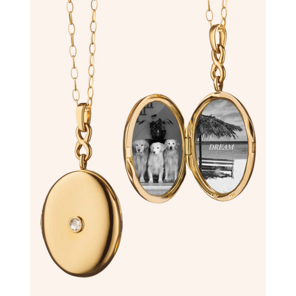 MONICA RICH KOSANN Infinity Diamond & Gold Locket Necklace in 18K Yellow Gold