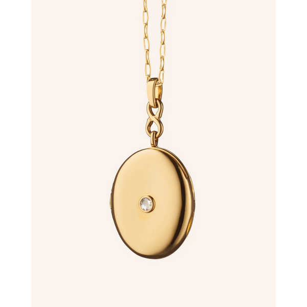 MONICA RICH KOSANN Infinity Diamond & Gold Locket Necklace in 18K Yellow Gold