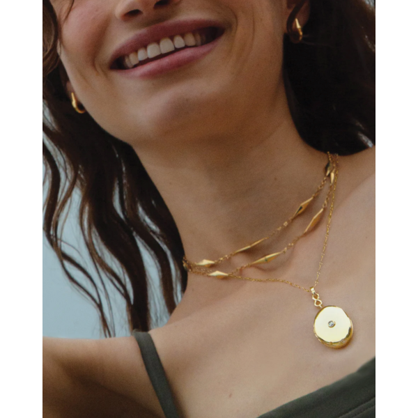 MONICA RICH KOSANN Infinity Diamond & Gold Locket Necklace in 18K Yellow Gold