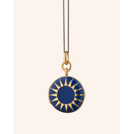 MONICA RICH KOSANN Blue Enamel Vermeil Round Locket