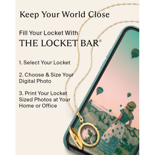 MONICA RICH KOSANN VL-2003 - SS White Enamel Vermeil Cushion Locket with Blue Sapphire